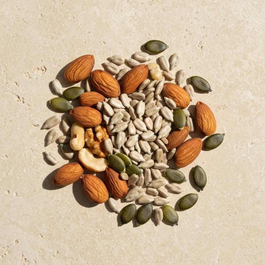 Verschiedene Nüsse und Samen