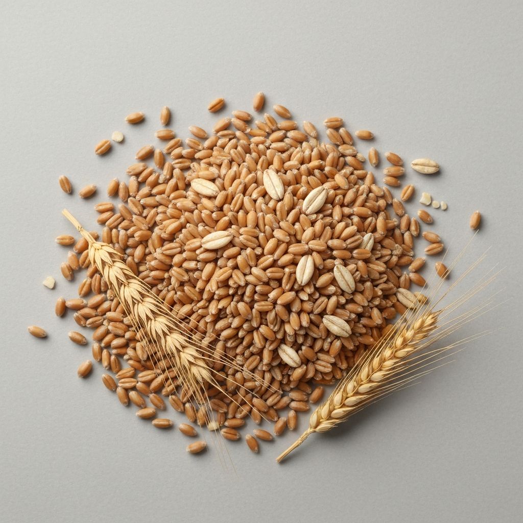 Verschiedene Körner und Samen auf grauem Hintergrund